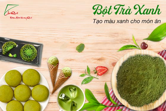 các món ăn từ bột trà xanh